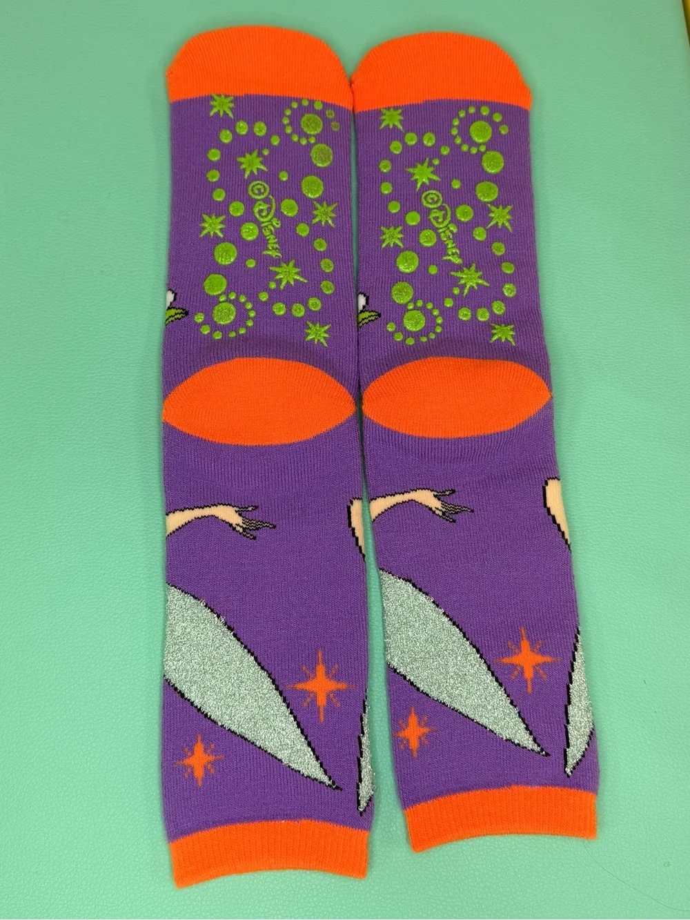 Disney Tinker Bell Purple Kids Crew Socks Vintage